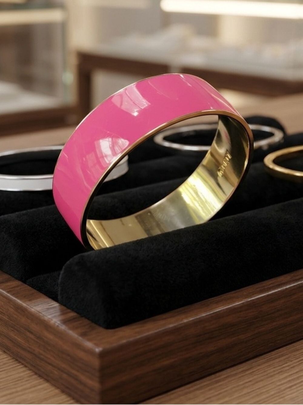 J.Crew Pink Gold Enamel Bangle Bracelet 1864